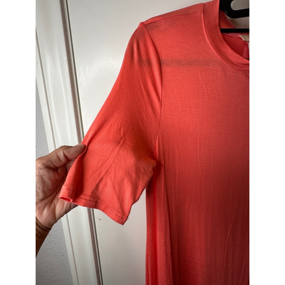 Iconic Luxe Coral Pink Short Sleeve Maxi Dress Small PV2019 Made in USA - Picture 3 of 7